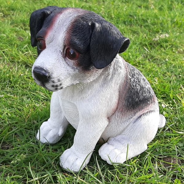 Jack Russell Puppy Beeldje, levensecht, 17 cm 