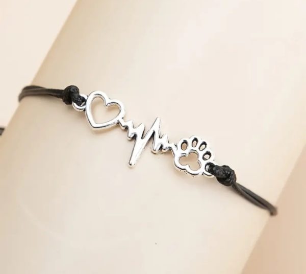 armband liefde en heartbeat voor de hond, goudkleurig