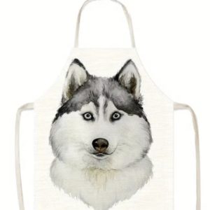 siberische husky keukenschort van linnen