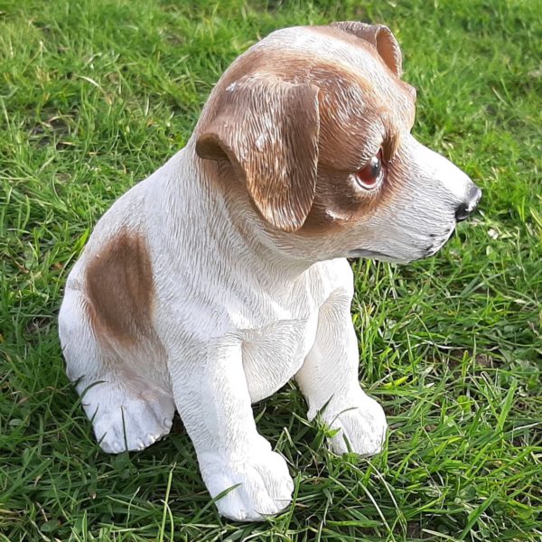 jack russell puppy beeldje, levensecht, 17 cm  (kopie)