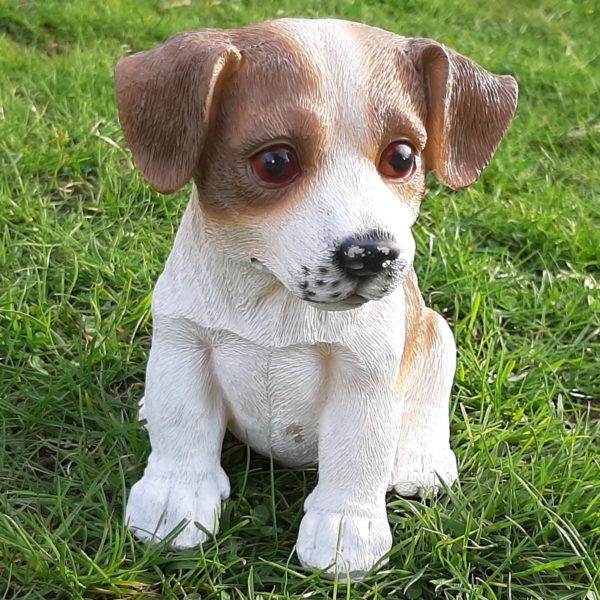 jack russell puppy beeldje, levensecht, 17 cm  (kopie)