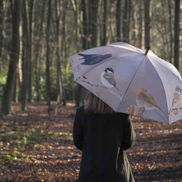 paraplu met diverse nederlandse vogel soorten